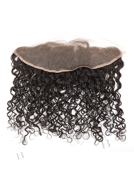 In Stock Indian Remy Hair 14" Curly 15mm Natural Color Lace Frontal SKF-027